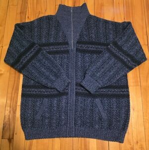 Vintage Alpaca Top Peruvian Handcrafted  Zip-up Men's Cardigan/sweater Sz XXl
